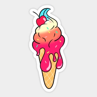 Rainbow Sundae Ice Cream Sticker